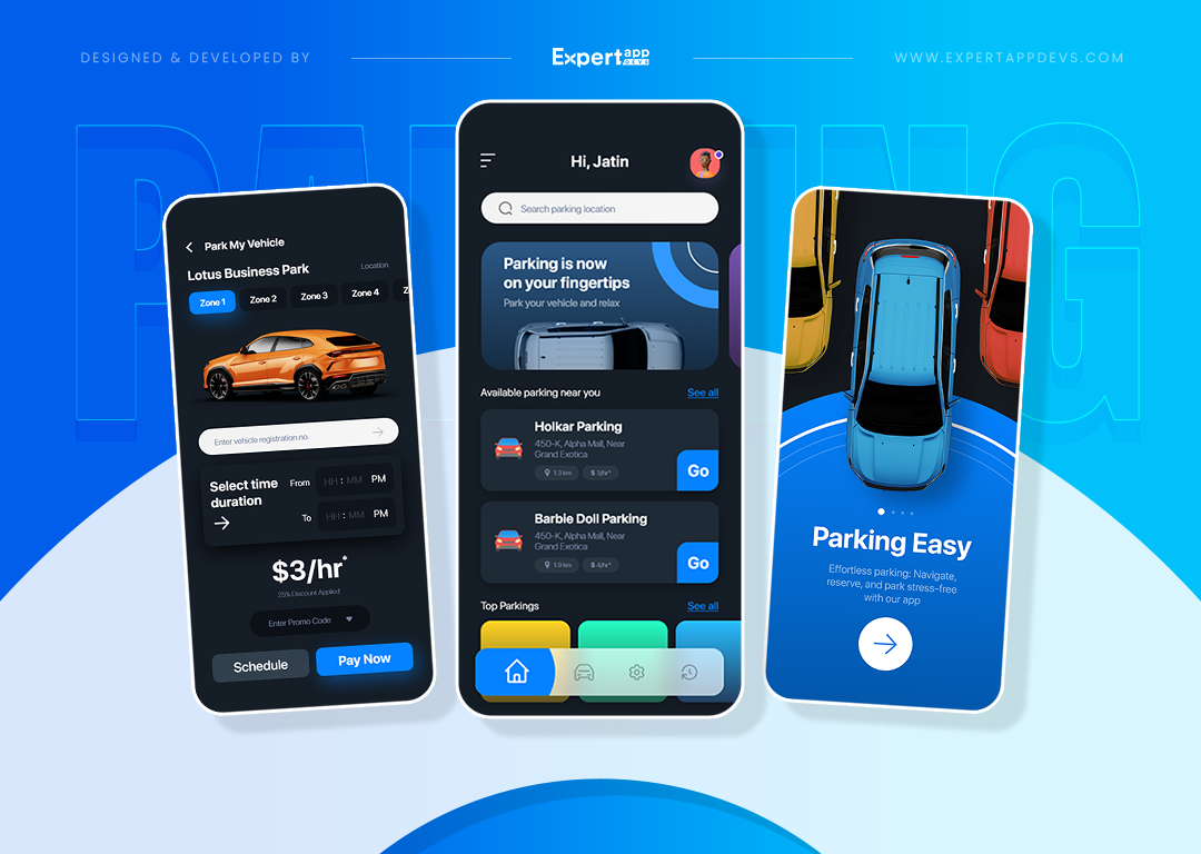 Example of Mobile App Design Concept (3 Screens)