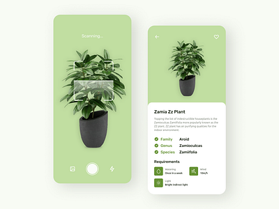 Plant Identification App UI Design app ui design app ui ux design mobile app design plant app plant identification app design plant identifier app uiux design