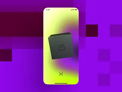 Cyberdom — your key to the cybersecurity community, Navigation 3d animation app cube design interface konsierge mobile app navigation ui ux