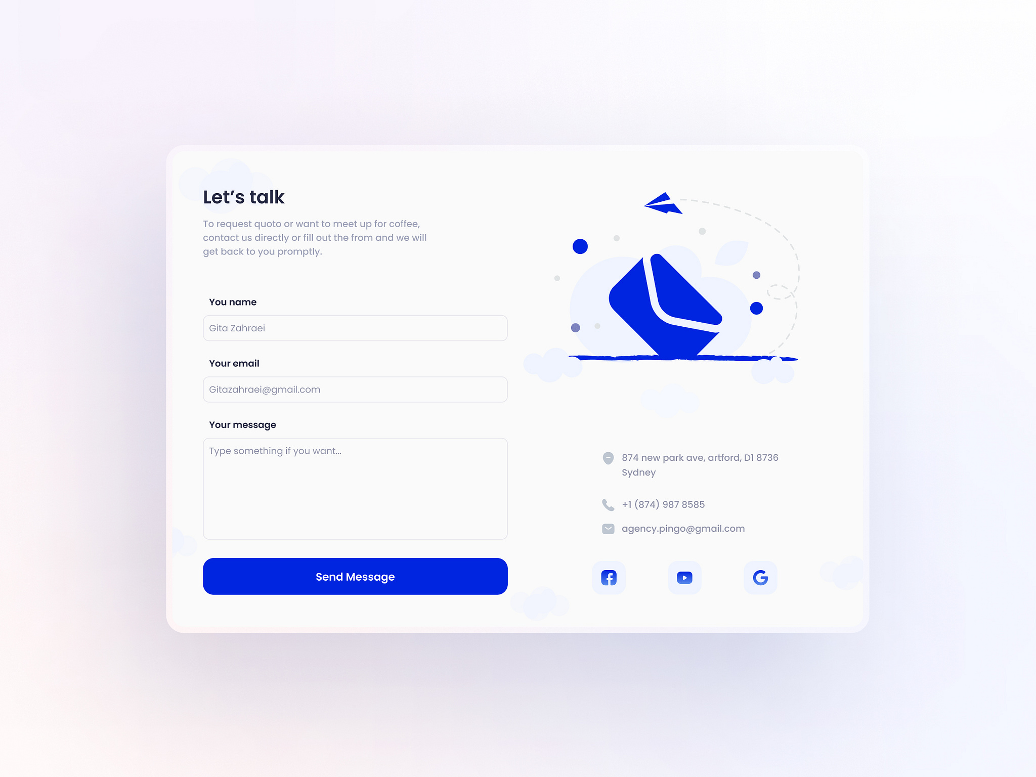 Context form by Gita Zahraei on Dribbble