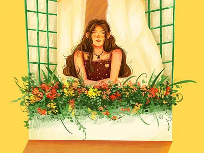 Morning sunshine, illustration sharing graphic design 原创插画 女孩 幸福 插画 早晨 治愈 生活