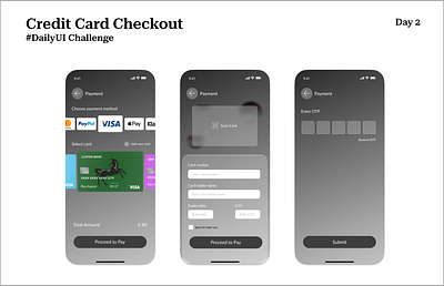 Credit Card Checkout credit card checkout dailyui figma prototyping ui ui design challenge uidesign ux ux design wireframing