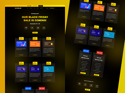 Black Friday Landing Page, Website Design black friday blurs dark mode figma glassmorphism landing page ui ux uxui uxui designer web degisgn web designer