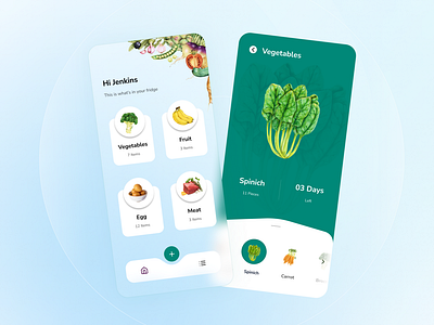 Smart Fridge APP UI Design Concept fridge app concept fridge app design fridge app ui design fridge app ui ux design vegetable app