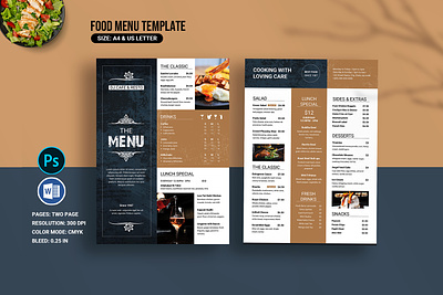 Modern Restaurant Menu Flyer burger fast food food menu menu flyer modern menu pizza psd restaurant flyer restaurant menu shop menu word template
