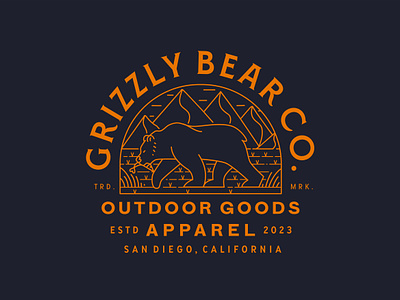 Grizzly Bear Co. - Apparel apparel apparel brand badge bear branding clothing clothing brand design geometric graphic design illustration line lineart logo merchandise minimal monoline mountain outdoor outdoors