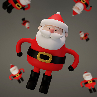 Santa Claus 3d blender christmas design illustration santa ui