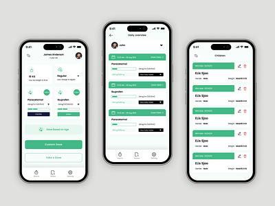 Dose Medicine Reminder Mobile App UI UX Design app ui best dose app dose child app dose reminder app figma app figma designer medicine app medicine reminder app mobile app design modern reminder app top ui ui designer ux