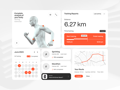 UI kit for fitness app 3d activelifestyle app app design branding design fitness illustration ui ux