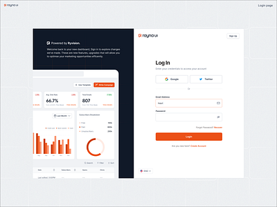 Rayna UI - Login page authentiaction component design system login loginpage signin signinpage ui