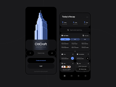 Modern City Tracker analytics android app design appliacation dashboard mobile interface ios design ios ui login mobile app mobile design mobile trends onboarding saas sign in task task manager tracker ui design ui ux