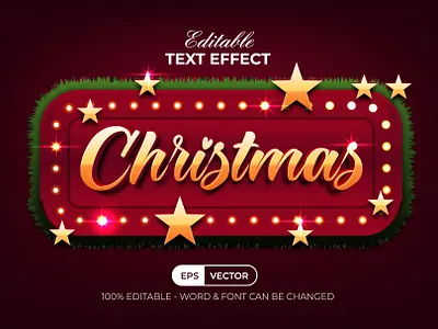 Christmas Text Effect Gold Style | EPS - AI - SVG - PNG christmas design editable effect font gold lettering modern new year png style svg text type typeface typography