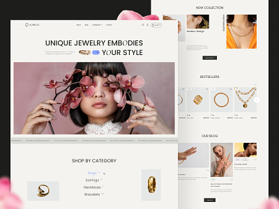 Aurelia - Jewelry website design clean fashion figma graphic design jewelry landing page minimal minimalist product page ui uiux ux web design