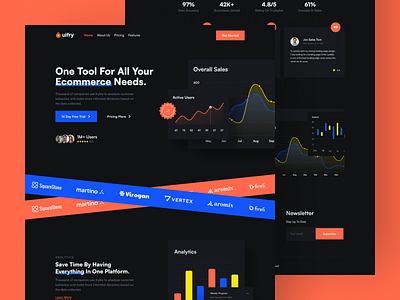 Sales Tracking Landing Page analytics animation app ui branding cards design figma graphic design illustration landing page logo sales tracking ui