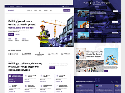 Corvo - Construction website exploration design graphic design ui ux website