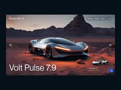 Electra Volt – HP Slider animation automotive bike car carousel concept crossover design desktop digital eco electric future homepage slider typography ui ux vehicle website