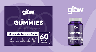 Glow Wellness- Branding and Packaging Design brand identity branding graphic design gummies logo packaging design supplement wellness