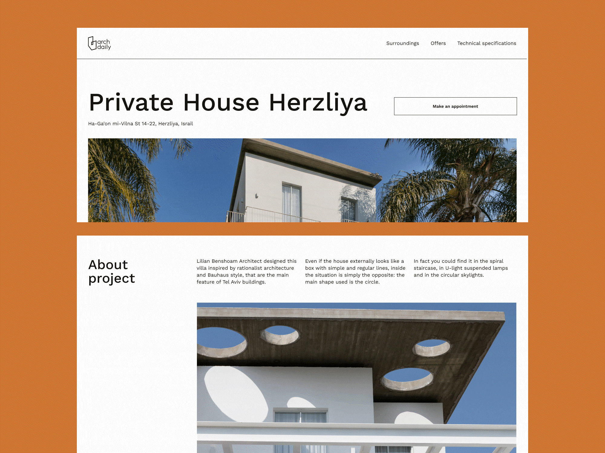 Landing for private house animation clean concept design landing line modern ui web white