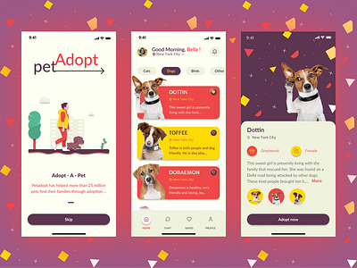 Super Cute Pet Adaption APP Design app design app ui design app ui ux design cat adaption ui dog adaption ui mobile app design pet adaption app uiux design