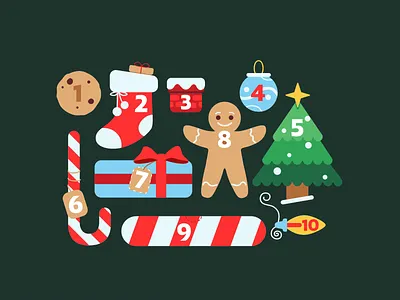 Animated Christmas Advent Calendar advent calendar animation calendar christmas animation christmas illustration design flat graphic design green illustration motion graphics svgator vector xmas