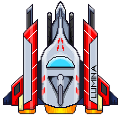 Lumina Space Ship aseprite graphic design illustration pixelart video game design