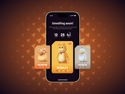 #48 DailyUI • Coming Soon animal animalparty cat comingsoon countdown cow dailyui goose gui mobile mobilegame soon ui uidaily