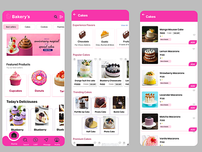 Bakery App UI Design adobexd bakerappui bakery bakeryappui figma photoshop ui