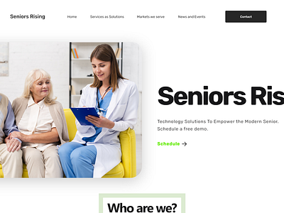 Seniors Rising Website care cocept design seniorcitizen services ui ux website