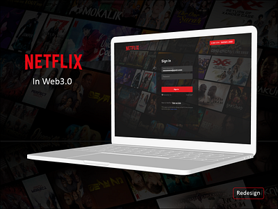 Netflix in web3.0 branding case study graphic design netflix product design rebranding streaming platform ui uiux user experience web app web3 design web3 streaming app web3.0 website design