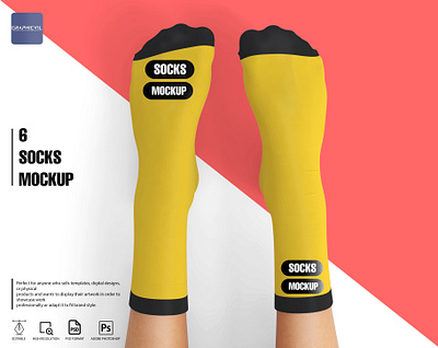 Dye Sublimation Socks Mockup Crew Socks Mid Calf crew | Canva | sock mock up psd