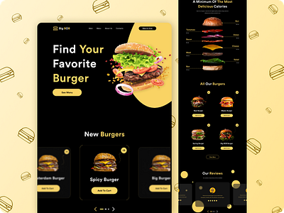 Burger restaurant website design graphic design illustration landing pages ui ux web design website