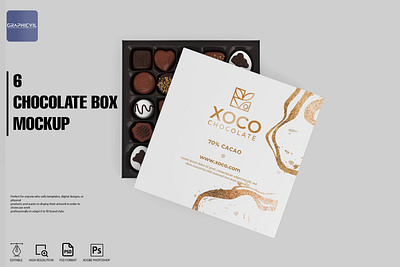 Chocolate Box Mockup, Chocolate Mockup Box Packaging Design Cand gift packaging
