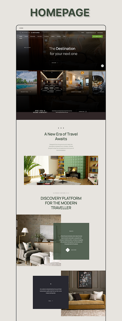 Alfredo Ginyard | Hotel Booking Website 3d animation branding graphic design motion graphics real estate ui webflow website design