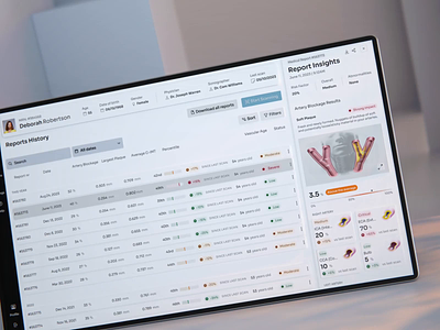 Reports Scanning Details UI blood pressure ui dashboard design digital agency digital interface graphic design health graphic designer healthcare device interaction interface medical device motion graphics patient data patient monitor ui ui design ux medical vasolab user interface vasolabs healthcare wellness