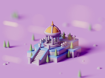 Bandstand 3d bandstand c4d game gameart illustration isometric lowpoly