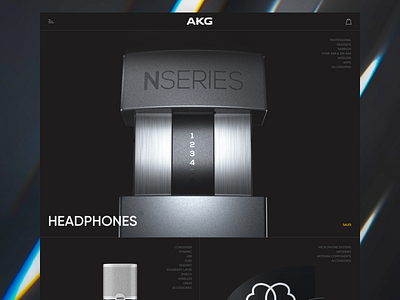 AKG professional music equipment akg black branding design headphones landing like minimal music sound swiss ui vybornov web webpage выборнов прокачка ui