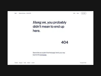 New Portfolio Website - 404 404 agency agency clean agency website animation framer landing page landingpage minimal portfolio site studio ui web web design webflow uiux website website design