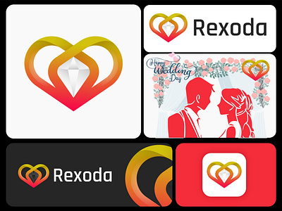 Rexoda wedding logo design brand brand identity branding bridegroom crest diamond family female husband logo logo design logo designer love luxury wed wedding wife women