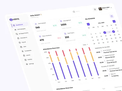 HR Management Admin Web UI Kit admin panel attendance clean corporate elegant employee figma hr management management minimal premium ui kit web design