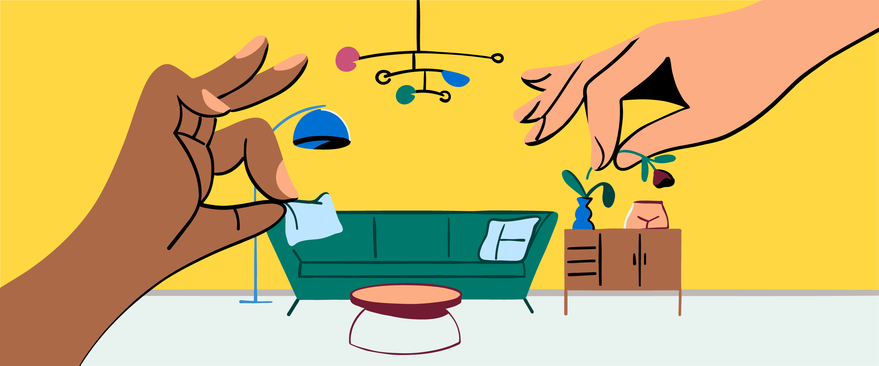 Illustration cards - How the platform works illustration ui