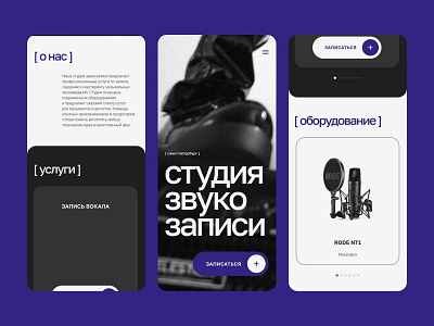 СТУДИЯ ЗВУКОЗАПИСИ / Лендинг branding design ui ux uxui uxuidesign webdesign website