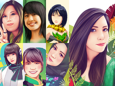 Portrait Illustrations - 2 adobe photoshop design illustration paint tool sai portrait illustration