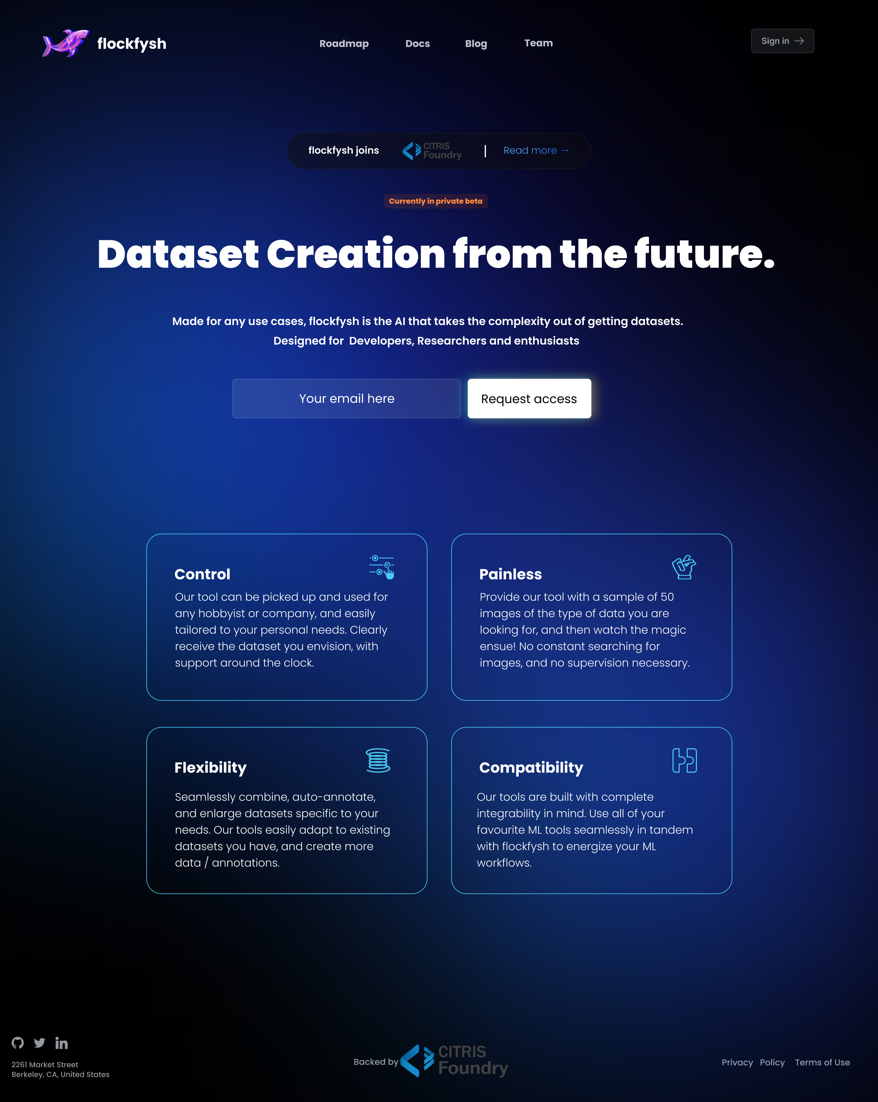 Landing Page for flockfysh.ai branding graphic design ui
