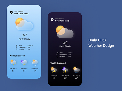 Daily UI #37 - Weather Design 3d animation branding daily ui graphic design logo mobile motion graphics ui weather