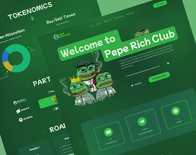Pepe Meme Landing Page. blockchain homepage meme meme coin mme pepe landing page nft pepe pepe rich club perry wallet web3