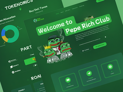 Pepe Meme Landing Page. blockchain homepage meme meme coin mme pepe landing page nft pepe pepe rich club perry wallet web3