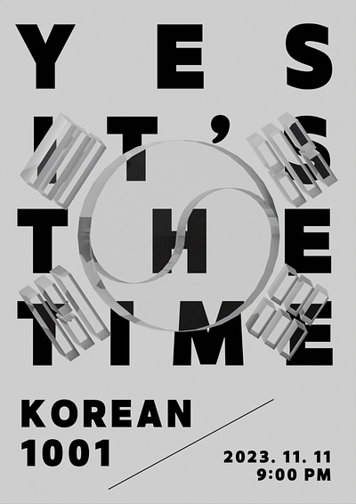 School project poster - Korean cultural exploration 3d 3d poster animation blender graphic design korea korean poster poster design