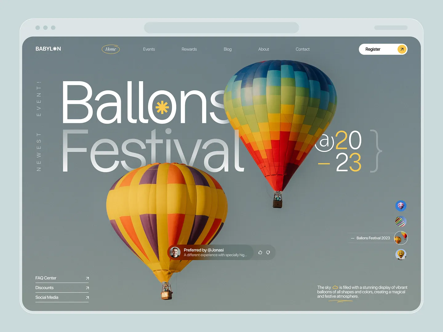 Vibrant Event Booking Website for Balloon Festival 2023