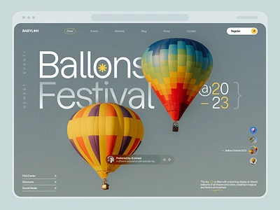 Festival Landing Page booking website event event promo page exhibition festival header hero homepage landing page marketing website product design promo travel typography ui ux visual design web web development webdesign website