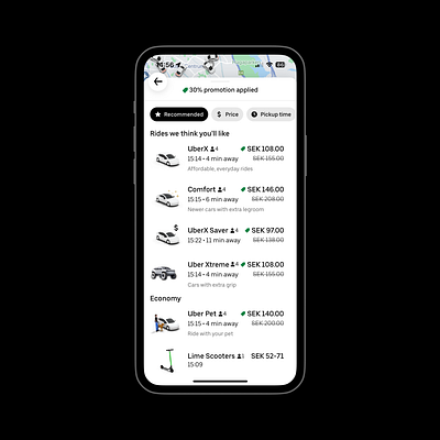 Uber Xtreme app cars concept design figma icon product service uber ui ux